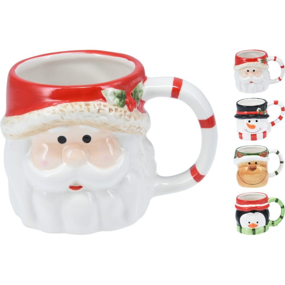 MUG NATALE CERAMICA 8CM 4ASS